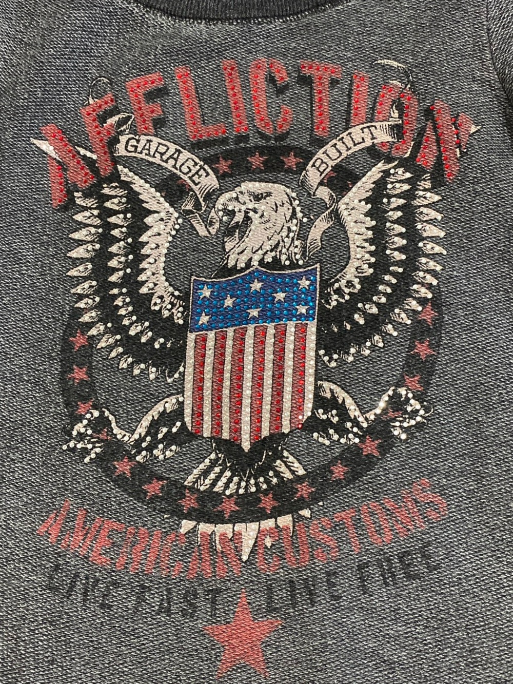 Affliction Live Fast Cropped Eagle Graphic Tee - Picture 7 of 7